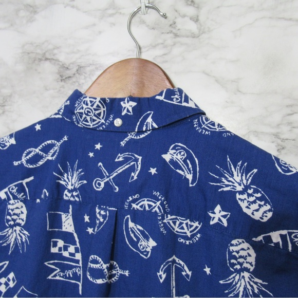 Chubbies Blue Nautical Printed Men's Popover Shirt Size Small 
Pineapple Anchor - Picture 5 of 13